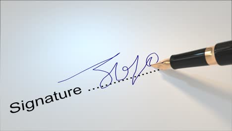 Pen-signature-signing-contract-fountain-hand-writing-paperwork-4k
